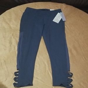 Balance Collection Blue Grey Crisscross Crop Capri